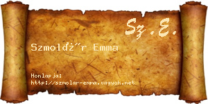 Szmolár Emma névjegykártya