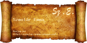 Szmolár Emma névjegykártya
